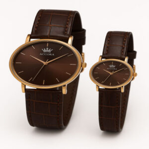 Brown Leather Belt Couple Watch CPL02