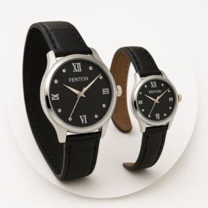 Black Leather Belt Couple Watch CPL03