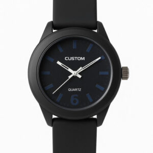 Men's Black Rubber Belt Watch MRW32