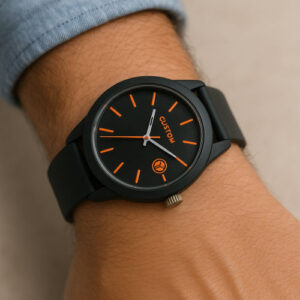 Men's Black Rubber Belt Watch MRW34