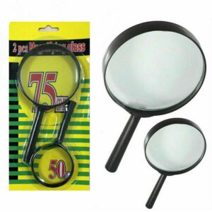 9144 Magnifying Glass Lens - Reading Aid Made Of Glass - Real Glass Magnifying Glass That Can Be Used On Both Sides - Glass Breakage-proof Magnifying Glass Protect Eyes 75mm 50mm (2pc Set)
