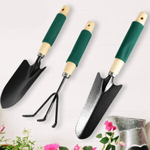 7593 Gardening Tools - Hand Cultivator Trowel Heavy Duty With Ergonomic Wooden Handle For Transplanting And Digging (3 Pcs Set)