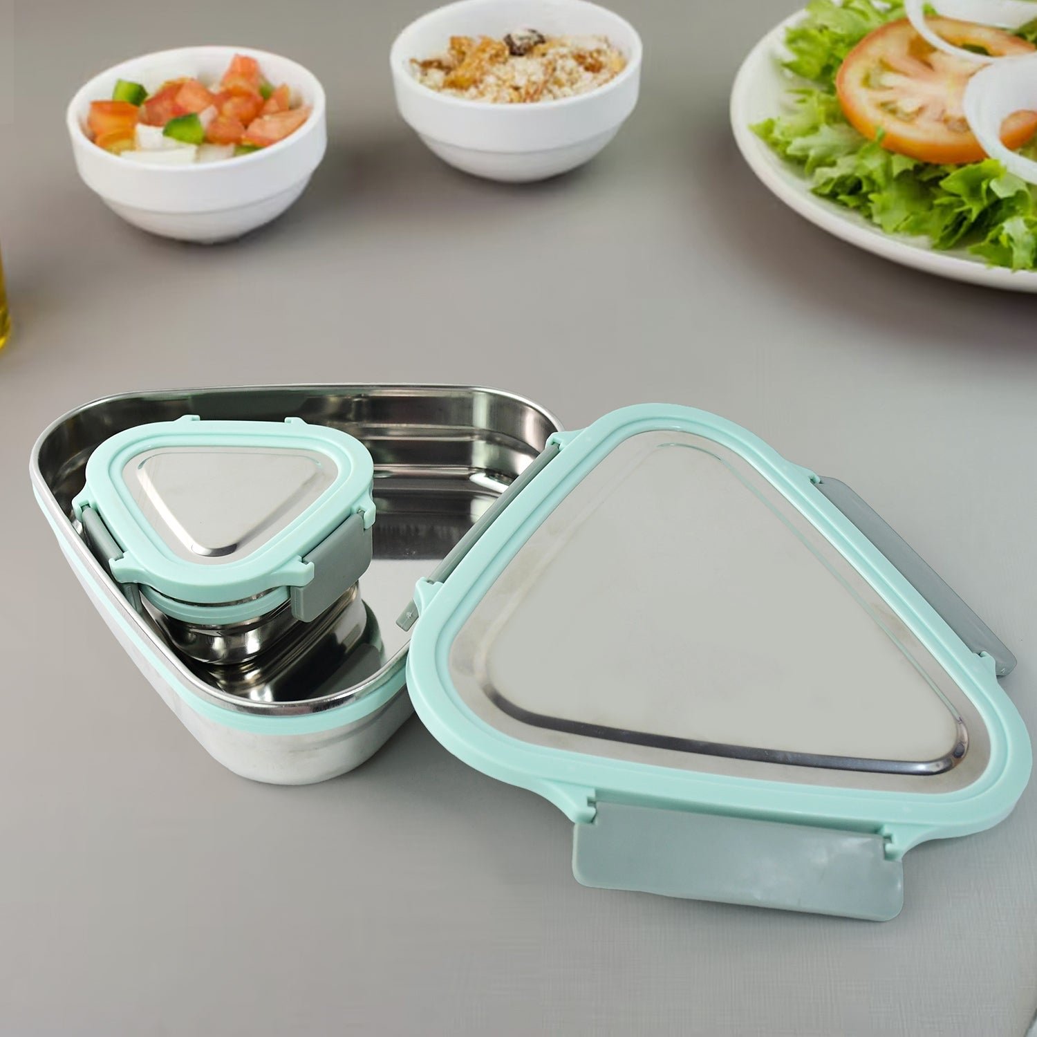 Stainless Steel Triangle Lunch Box Set