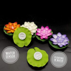 Floating LED Candles and Lotus Decor Set