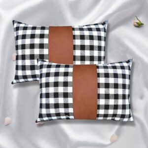 Leather Cotton Cushion Pillow Cover