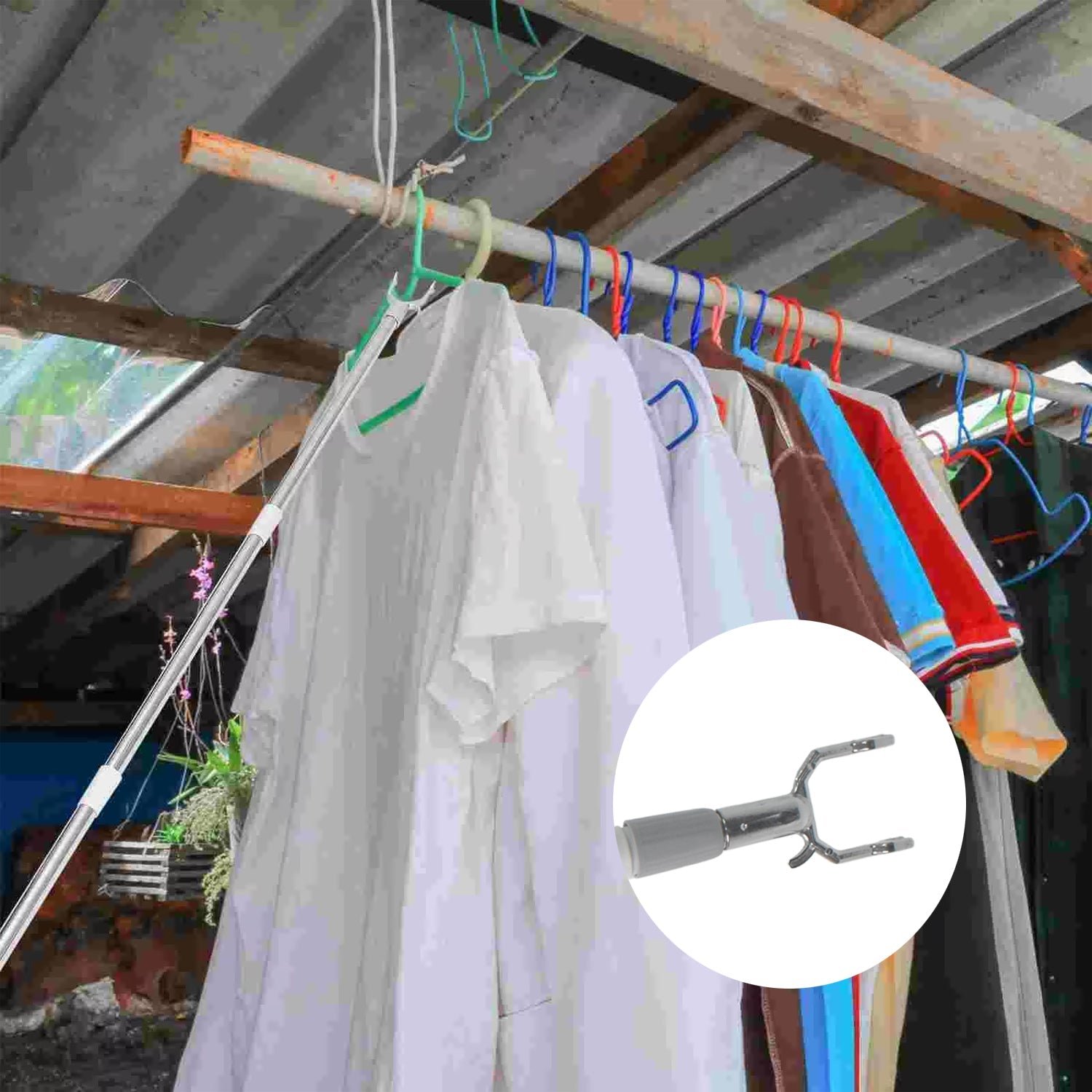 Stainless Steel Telescopic Clothes Hanger Pole