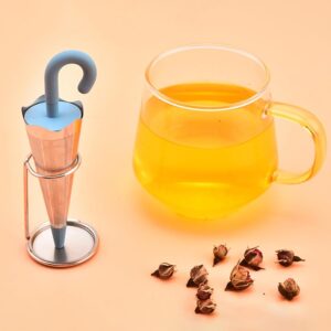 Reusable Umbrella Shape Tea Strainer with Stand
