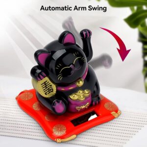 Solar Waving Lucky Cat Decor