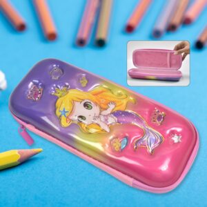 Cartoon Zipper Pencil Compass Box