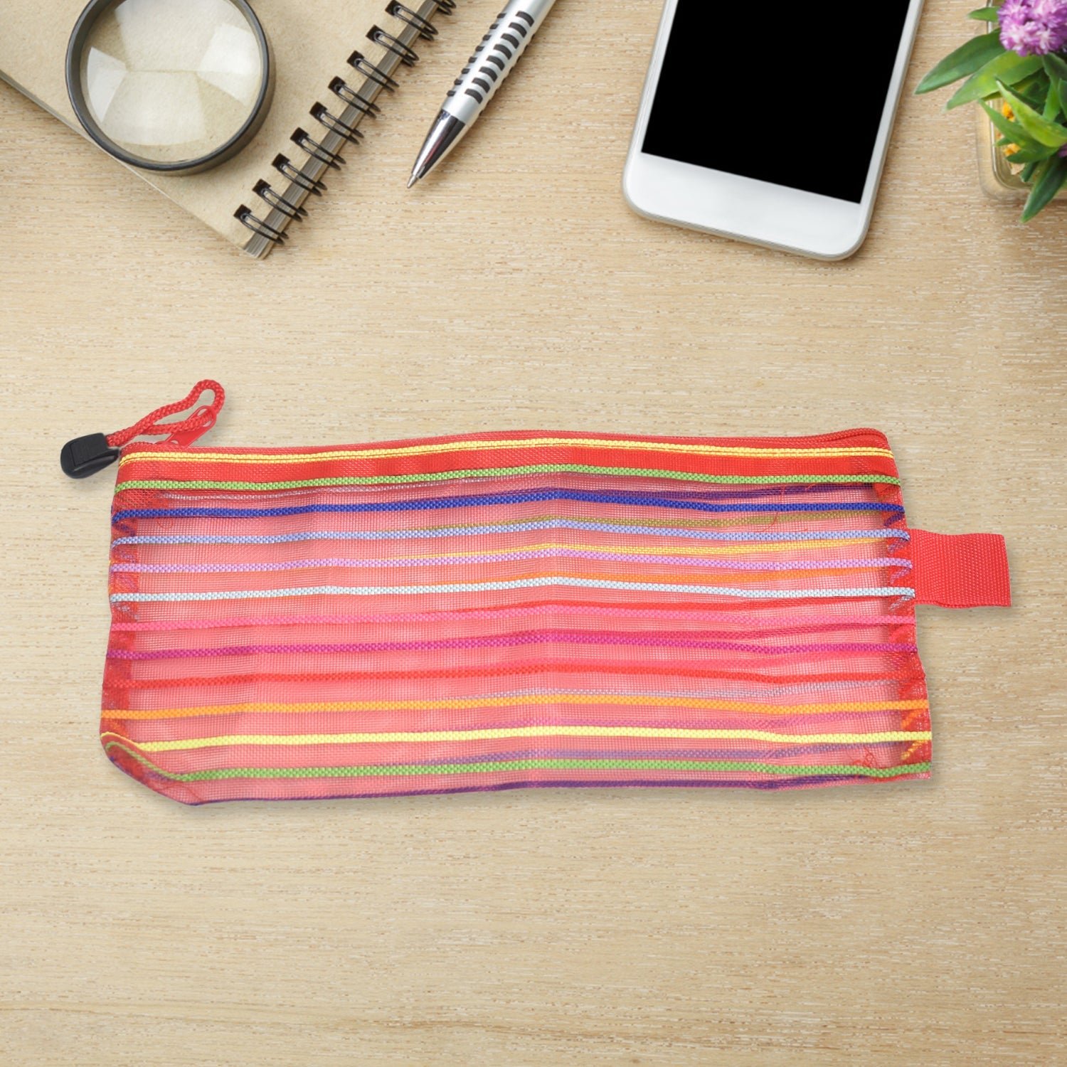 Transparent Mesh Zipper Pouch