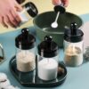 Glass Spice Storage Jar Set