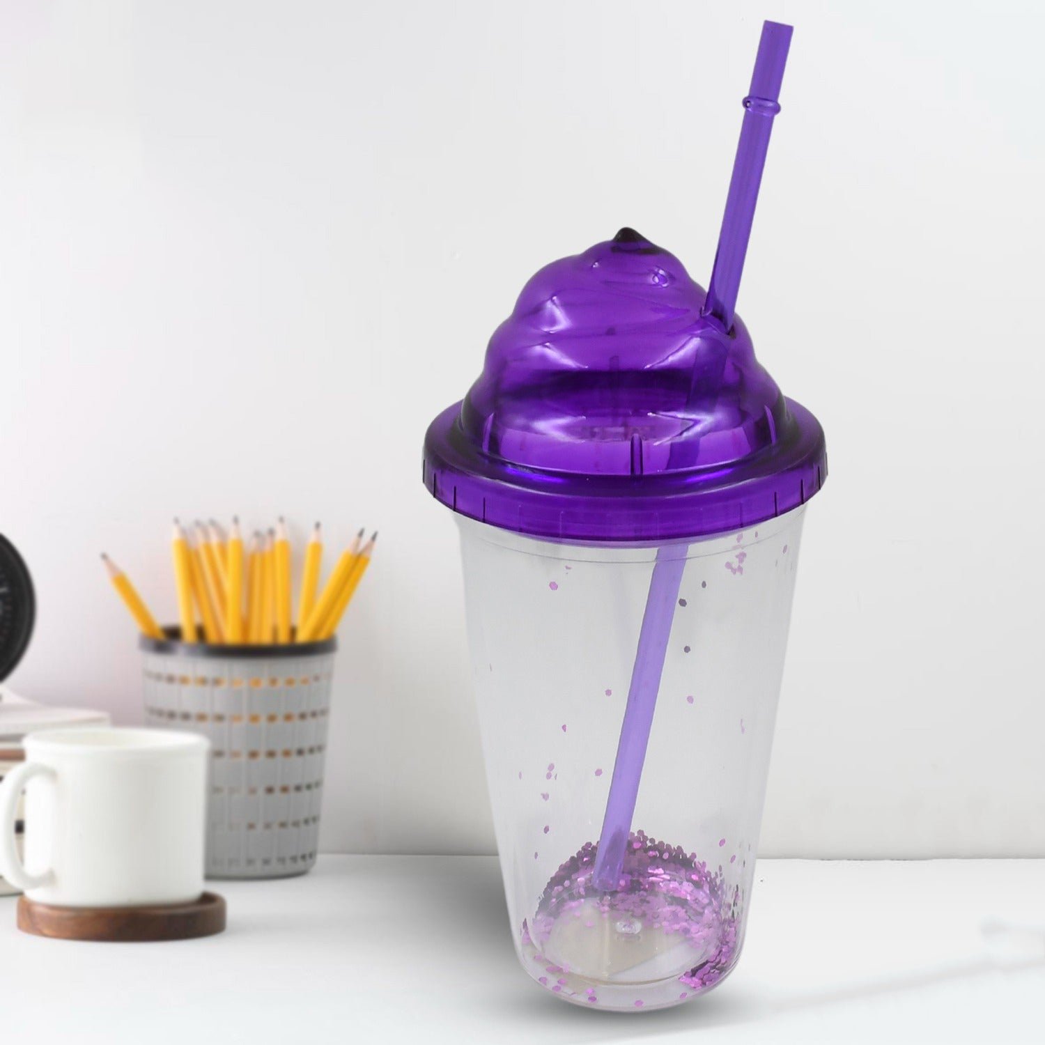 Reusable Plastic Tumbler With Straw