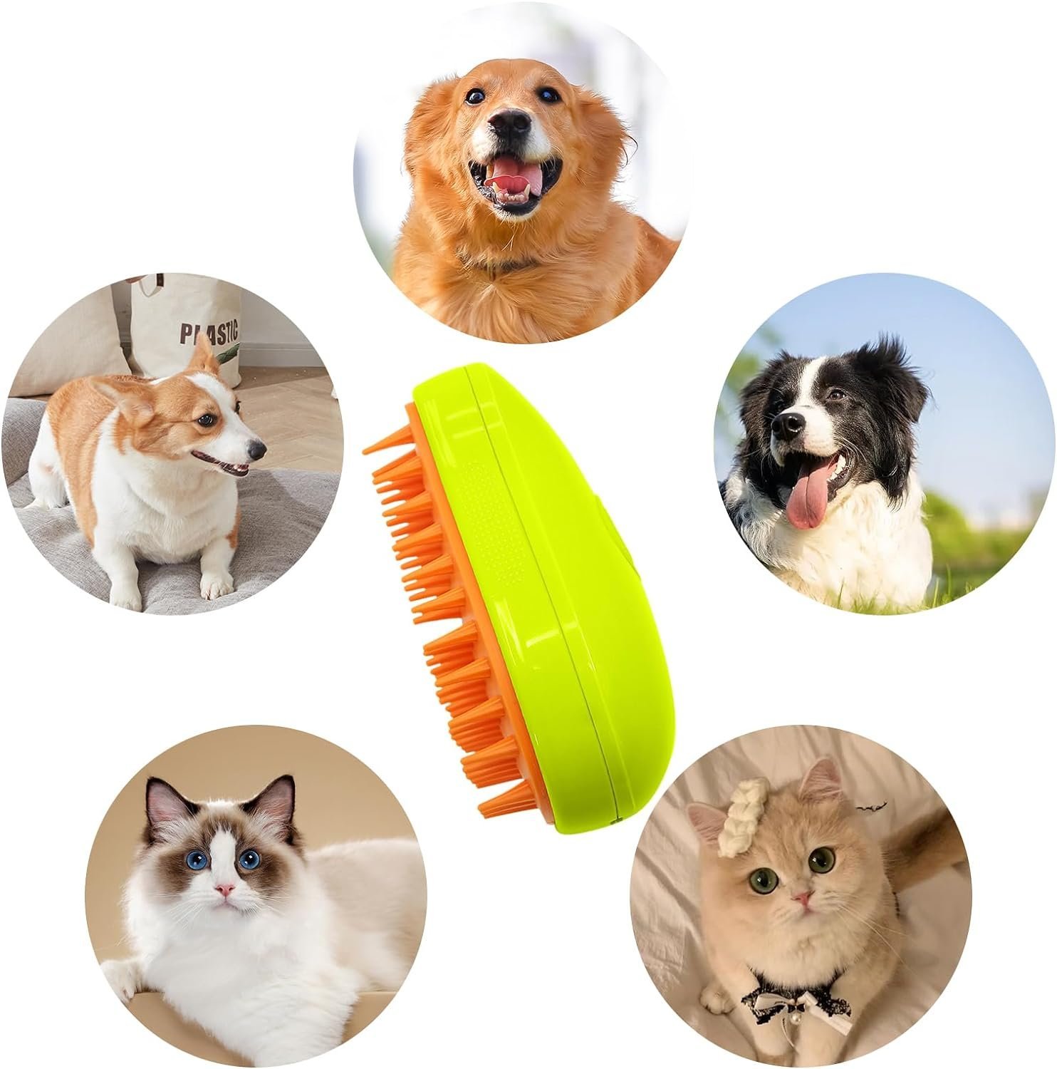 Cat Steamy Brush Self Cleaning Pet Grooming Comb