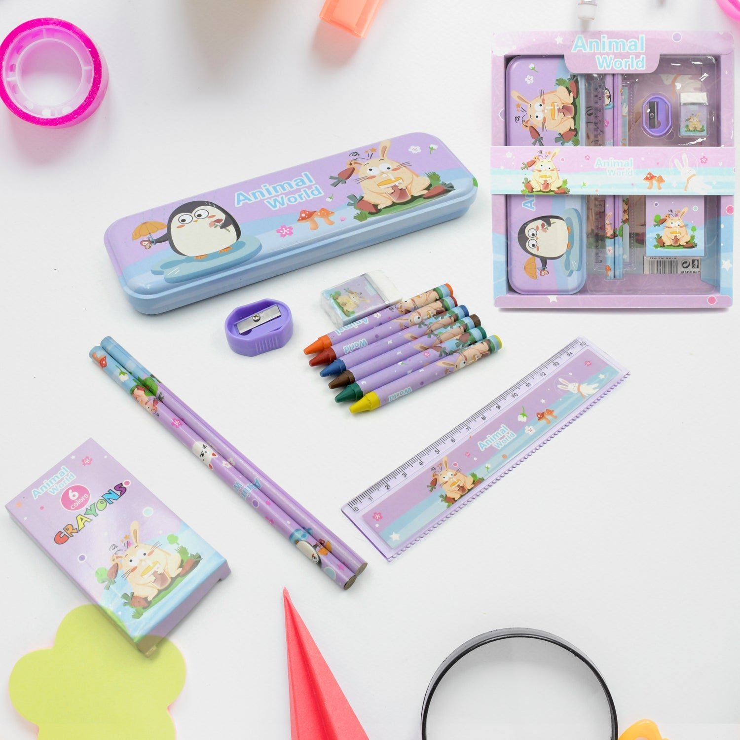 Kids Stationery Pencil Box Set