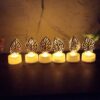 Golden Leaf Shaped Decorative Flameless LED Candles