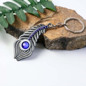 Peacock Feather Metal Keychain
