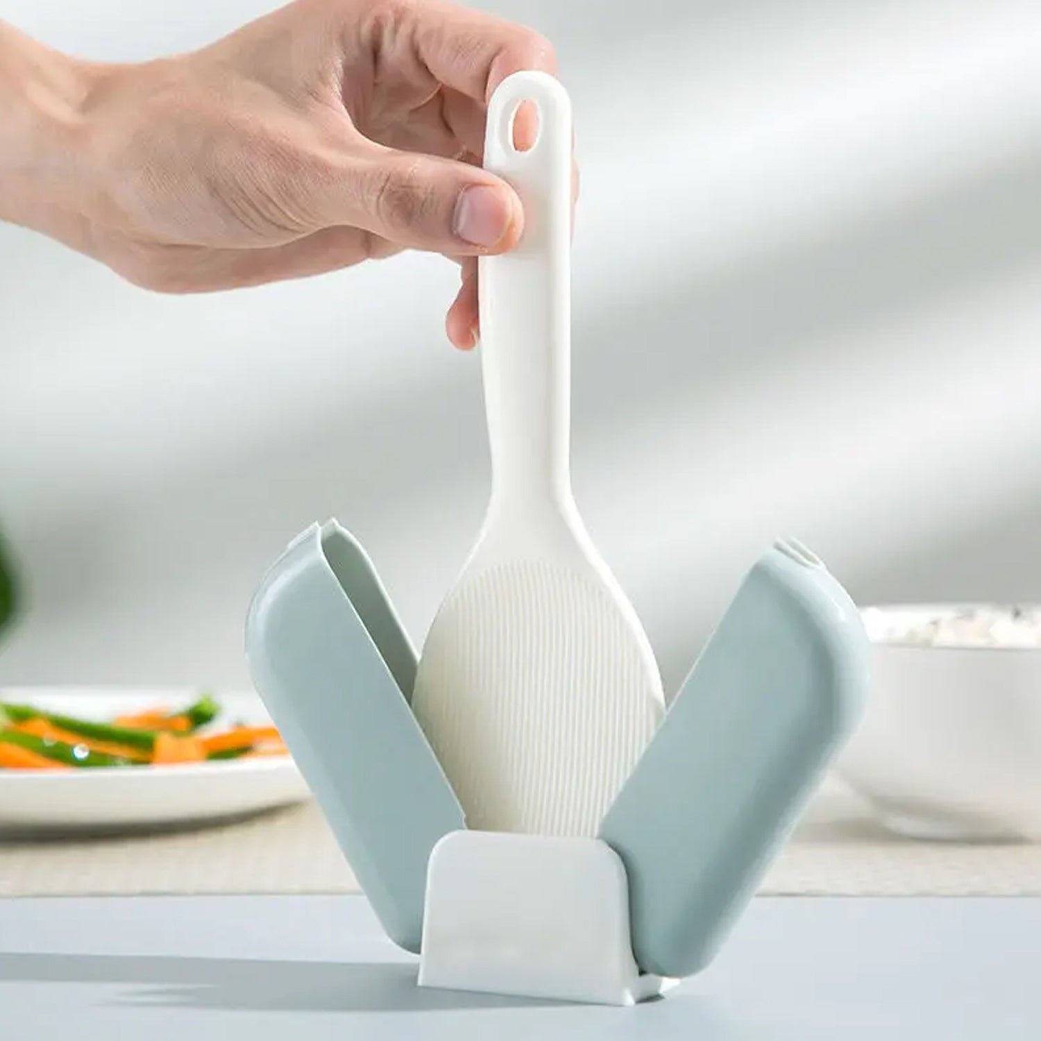 Automatic Kitchen Rice Spoon Holder With Dust Cover
