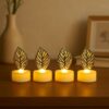 Golden Leaf Shaped Decorative Flameless LED Candles